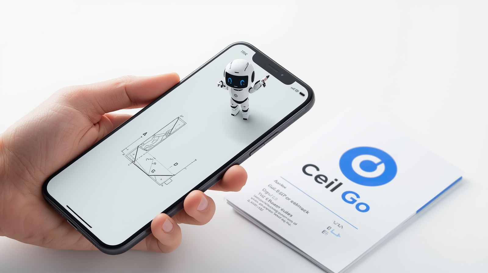Рука рисует контур на смартфоне